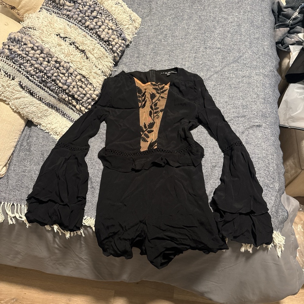 For Love And Lemons Black and Tan Floral Dress